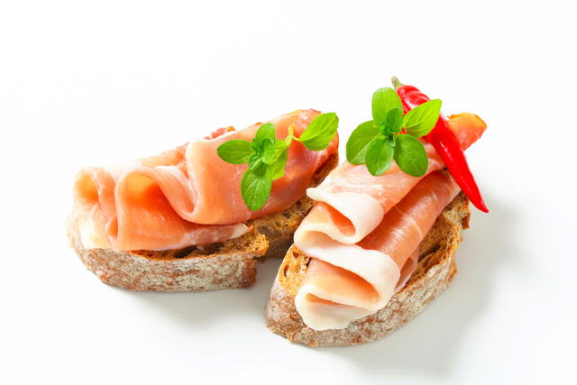 Prosciutto open faced sandwiches